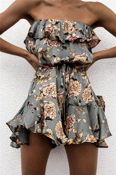 Stílusos női overál virágmintával