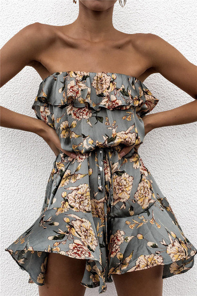 Stílusos női overál virágmintával