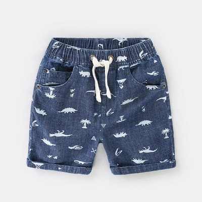 Gyerek rövid farmernadrág fiúknak nyakkendővel és zsebbel