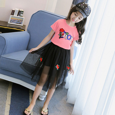 Set pentru copii elegant din două părți cu paiete și broderie