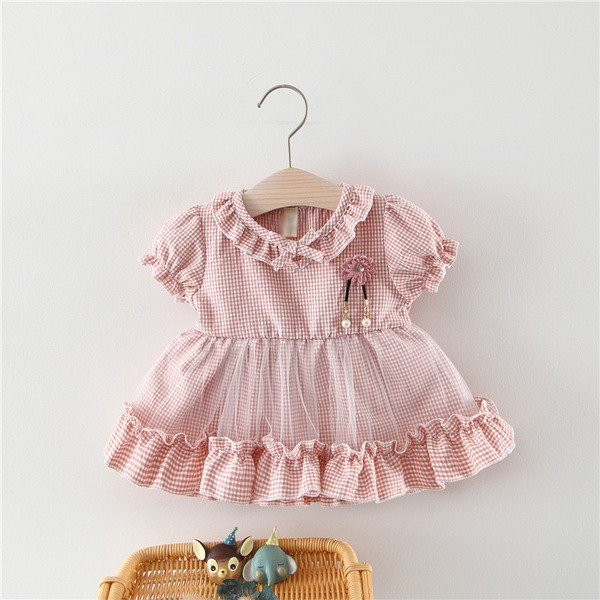 Stílusos gyerekruha rózsaszínben, 3D elemekkel és gyöngyökkel