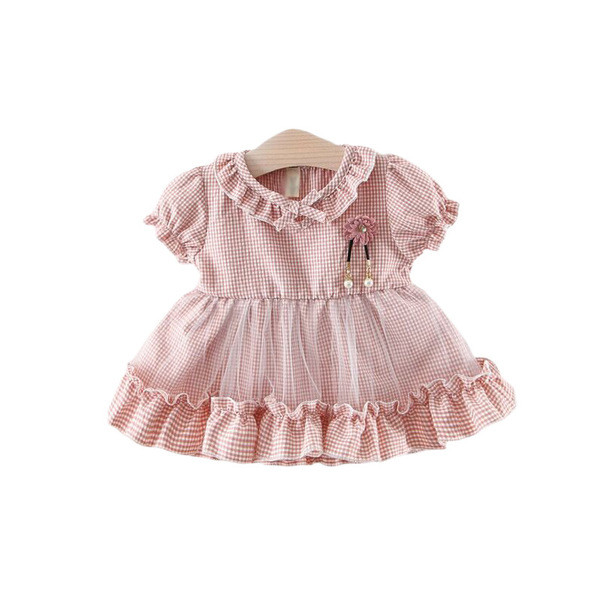 Stílusos gyerekruha rózsaszínben, 3D elemekkel és gyöngyökkel