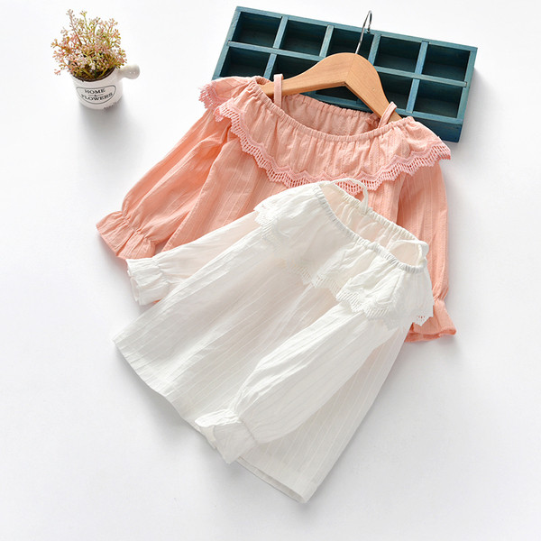 Bluza pentru copii pentru fete cu element de dantela in doua culori