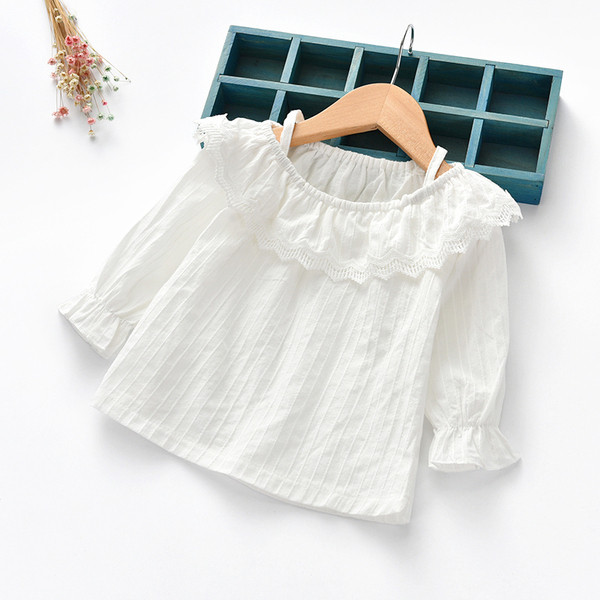 Bluza pentru copii pentru fete cu element de dantela in doua culori