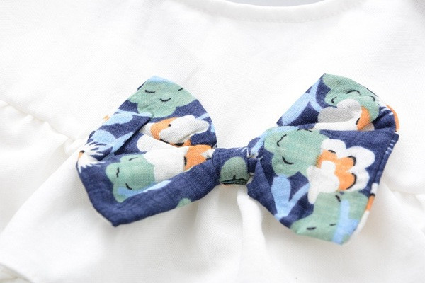 Μοντέρνο παιδικό σετ για κορίτσια δύο κομματιών με κορδέλα