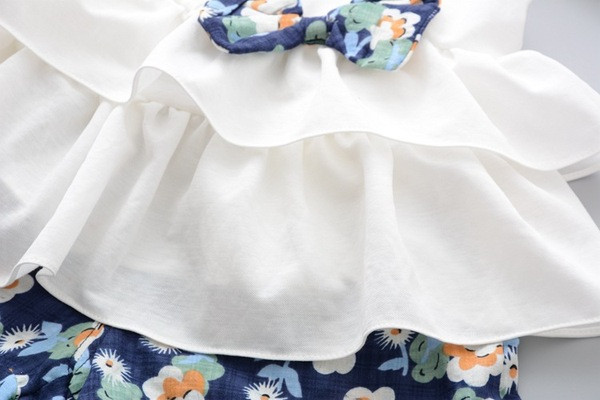 Μοντέρνο παιδικό σετ για κορίτσια δύο κομματιών με κορδέλα