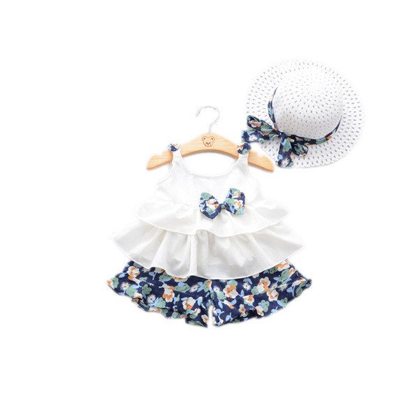 Μοντέρνο παιδικό σετ για κορίτσια δύο κομματιών με κορδέλα