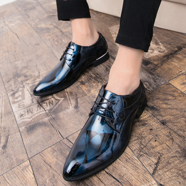 Elegáns férfi eco-bőr cipő fűzős többféle színben