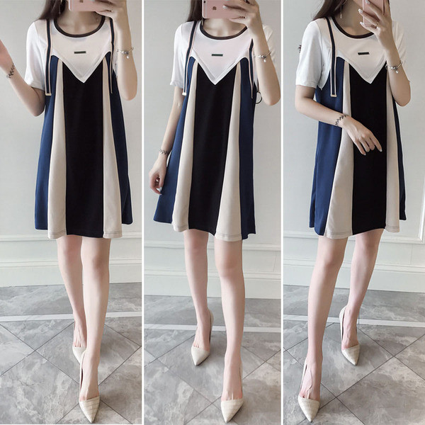 Μοντέρνο φόρεμα για έγκυες γυναίκες με κοντό μανίκι