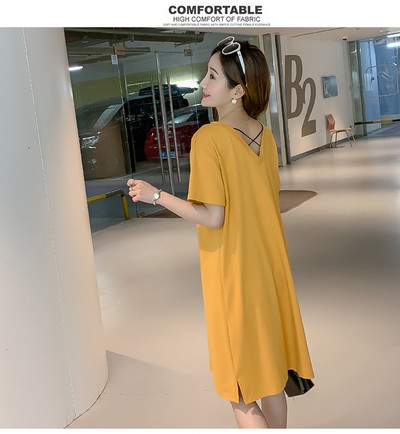 Καθημερινή φόρμα για έγκυες γυναίκες με κοντό μανίκι σε τρία χρώματα