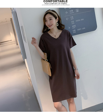 Καθημερινή φόρμα για έγκυες γυναίκες με κοντό μανίκι σε τρία χρώματα