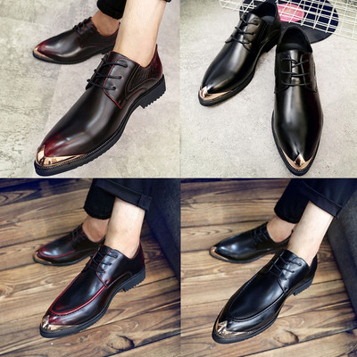 Модерни мъжки обувки с метални елементи и връзки в четири цвята 