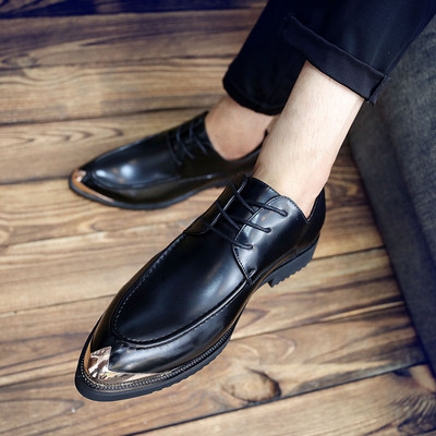 Модерни мъжки обувки с метални елементи и връзки в четири цвята 