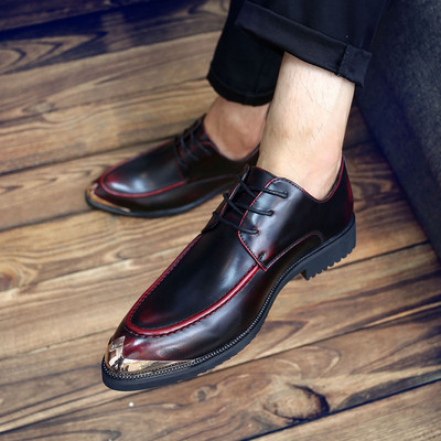 Модерни мъжки обувки с метални елементи и връзки в четири цвята 