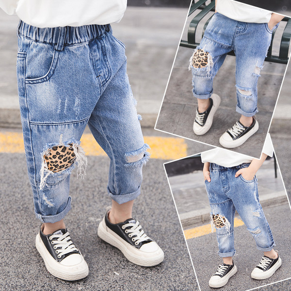 Blugi pentru copii eleganti cu motiv rupt