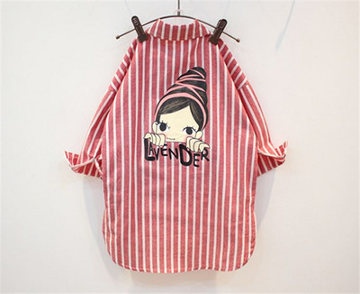 Cămașă modernă pentru copii în dungi cu aplicare de culoare în două culori