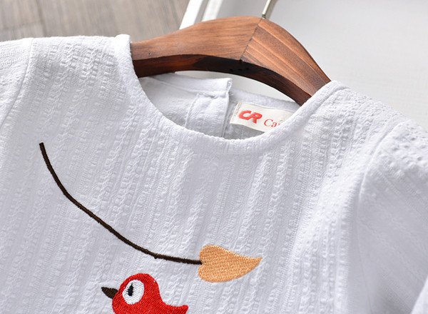 Rochie pentru copii cu maneci lungi si broderie alb