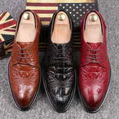 Öko bőrből készült modern férfi cipő fűzős három színben