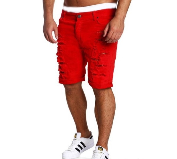 Divatos férfi rövidnadrág több színben, szakadt motívumokkal