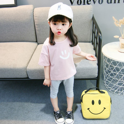 Καθημερινό παιδικό σετ ροζ και κίτρινο χρώμα για κορίτσια