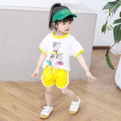 Αθλητικό σετ για παιδιά σε ροζ και κίτρινο χρώμα