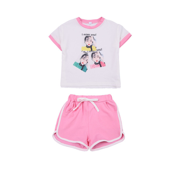 Αθλητικό σετ για παιδιά σε ροζ και κίτρινο χρώμα