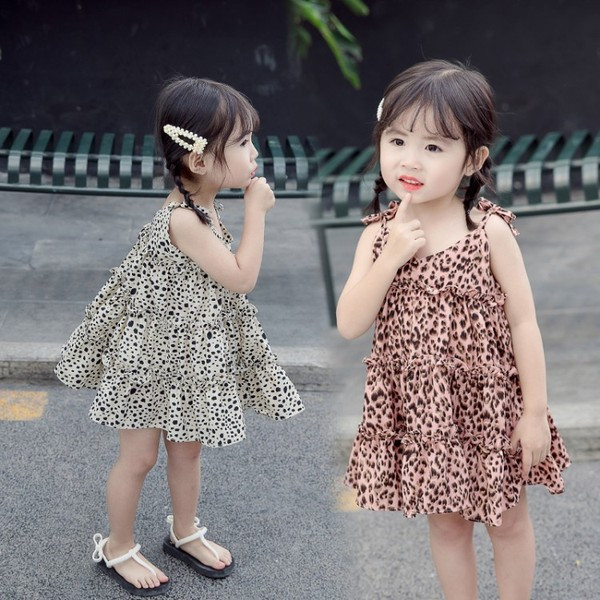 Rochie pentru copii model nou cu animal print si cravate