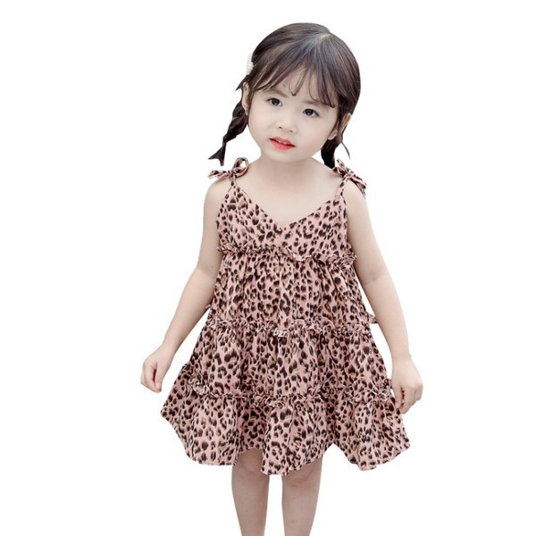 Rochie pentru copii model nou cu animal print si cravate