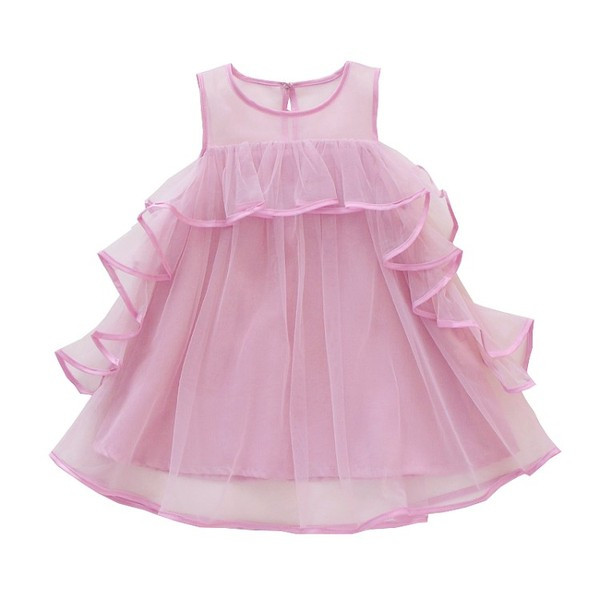 Modern, lila és krémszínű tüll gyerekruha