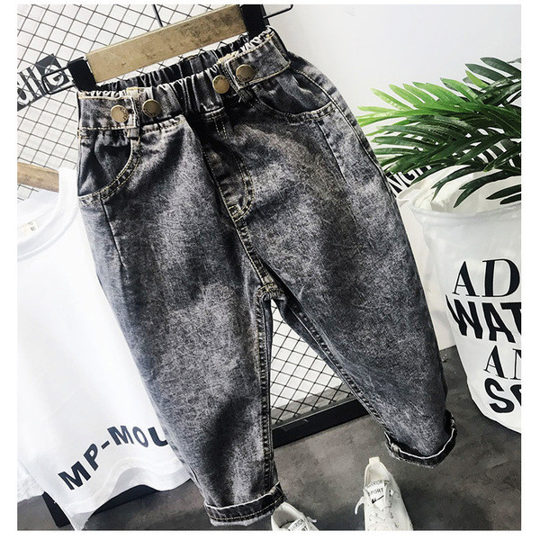 Modern gyerekfarmer kék és fekete színben