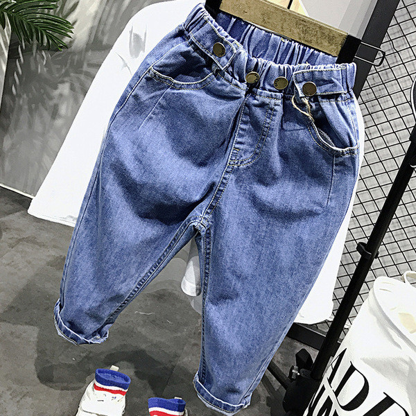 Modern gyerekfarmer kék és fekete színben