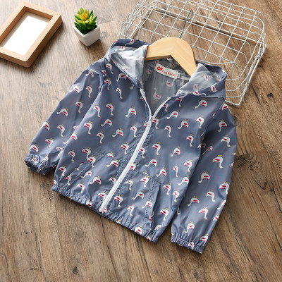 Καθημερινό παιδικό μπουφάν για κορίτσια με πολύχρωμη εφαρμογή σε διάφορα χρώματα