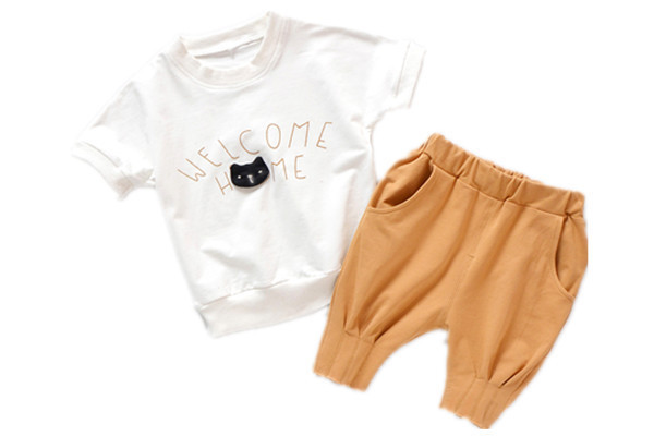 Αθλητικό παιδικό σετ για κορίτσια σε γκρι και καφέ χρώμα