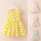 Модерна детска рокля разкроен   модел с цветна апликация в няколко цвята