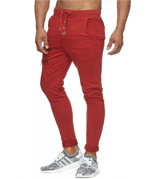 Divatos férfi sportnadrág négy színben, gombokkal és cipzárral