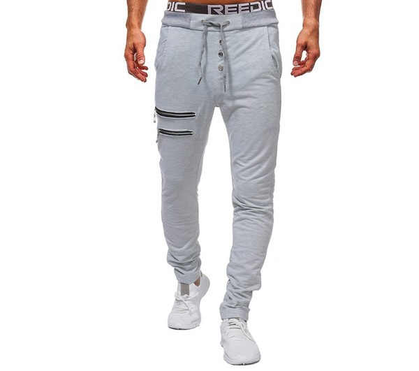 Divatos férfi sportnadrág négy színben, gombokkal és cipzárral