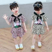 Rochie casual pentru copii in doua culori cu aplicatie