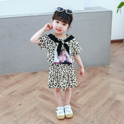 Rochie casual pentru copii in doua culori cu aplicatie