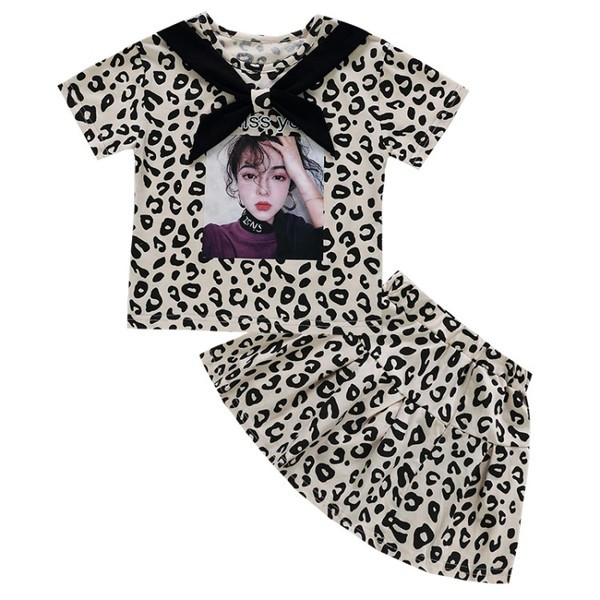 Rochie casual pentru copii in doua culori cu aplicatie