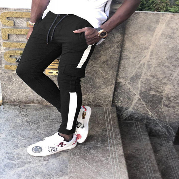 Μοντέρνα ανδρικά αθλητικά παντελόνια με κορδόνια 