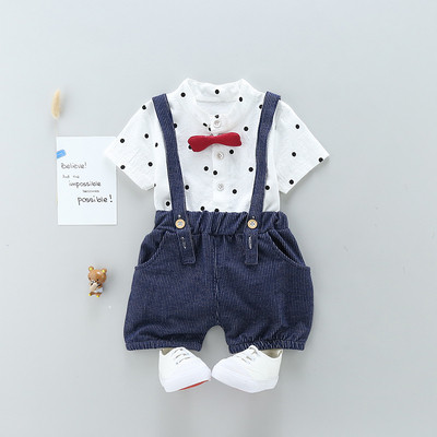 Modern gyerek szett kétrészes overallból és ingből fiúknak