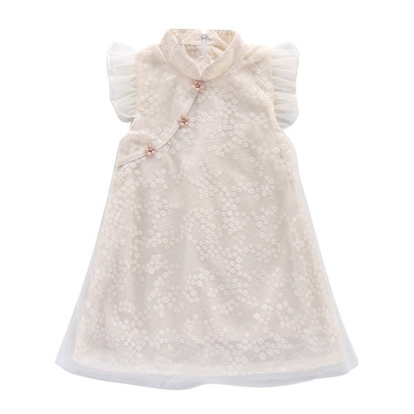 Modern gyerekruha két színben szabott modell csipkével