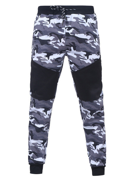 Αθλητικά ανδρικά παντελόνια με καμουφλάζ πριντ