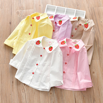 Ежедневна детска риза за момичета с цветна бродерия в няколко цвята 
