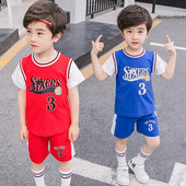 Kétrészes piros és kék sport gyerekkészlet fiúknak