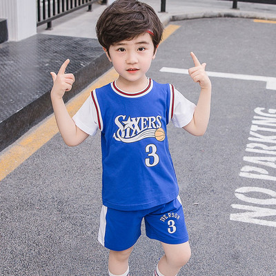 Kétrészes piros és kék sport gyerekkészlet fiúknak