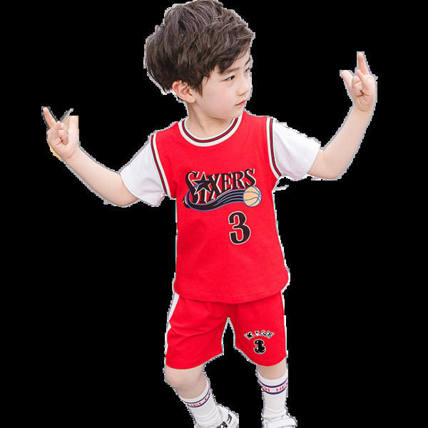 Kétrészes piros és kék sport gyerekkészlet fiúknak