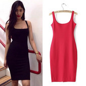 Modern női ruha vékony pántokkal több színben