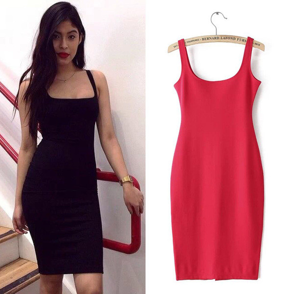 Modern női ruha vékony pántokkal több színben