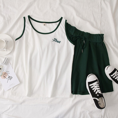 Αθλητικό γυναικείο σετ σε κόκκινο, πράσινο και μαύρο χρώμα